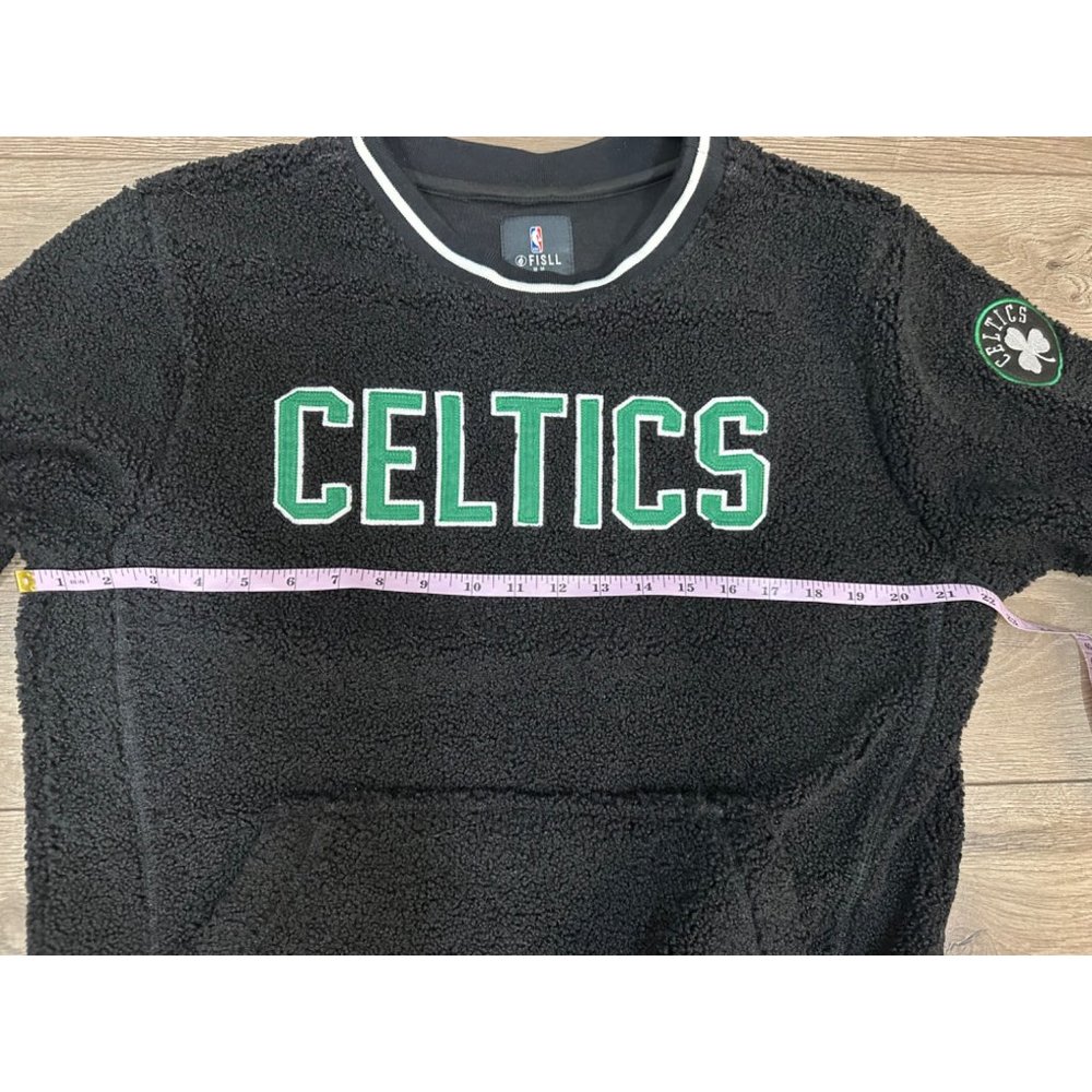 Boston Celtics NBA FSLL Sherpa Sweatshirt Kangroo Pouch Black M - Picture 7 of 10